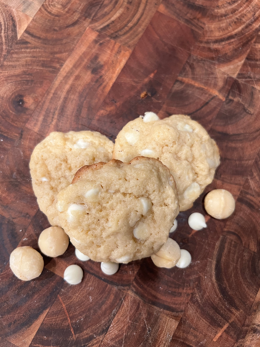 White Chocolate Macadamia Sourdough Starter Cookies