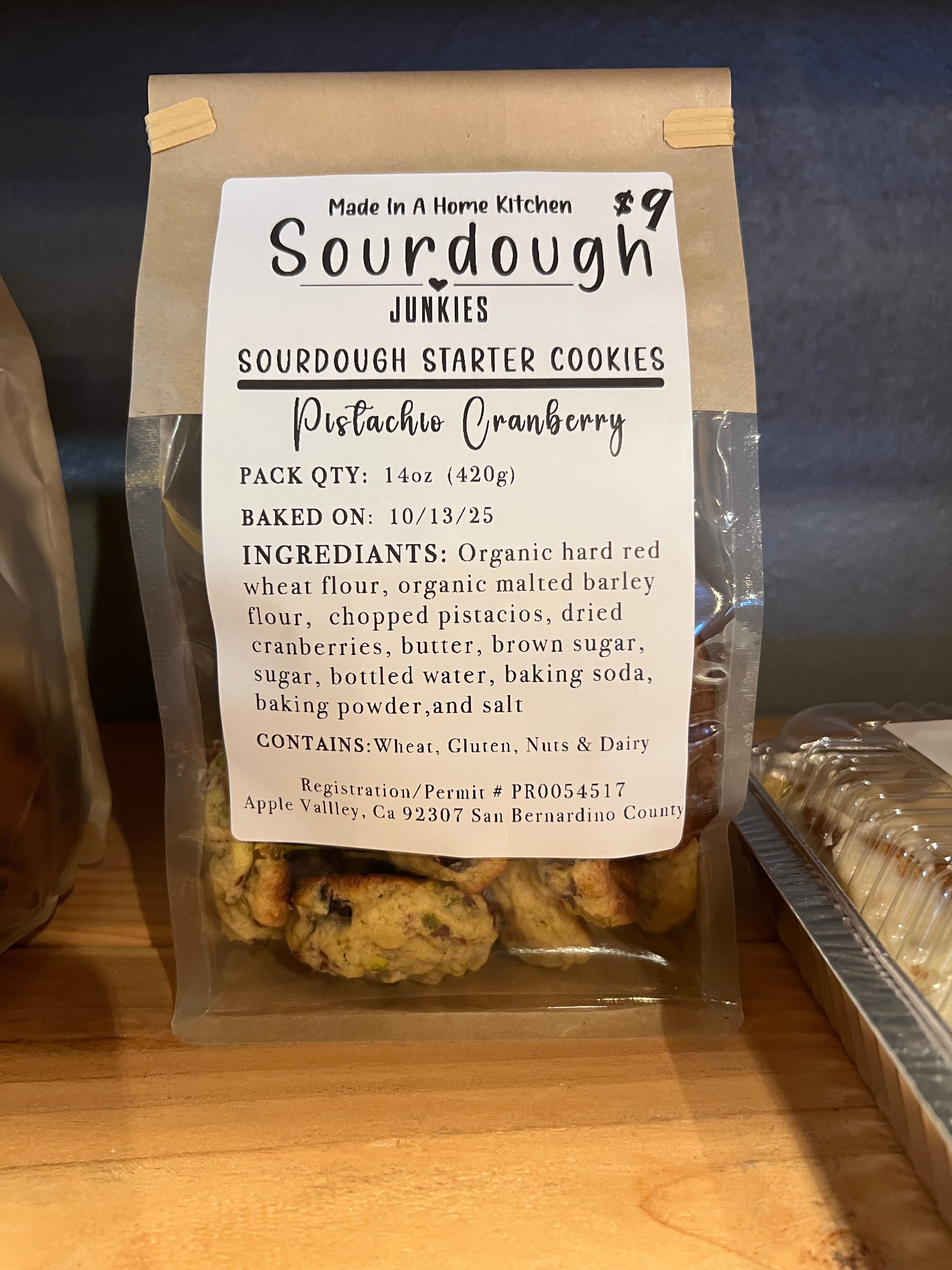Pistachio Cranberry Sourdough Starter Cookies