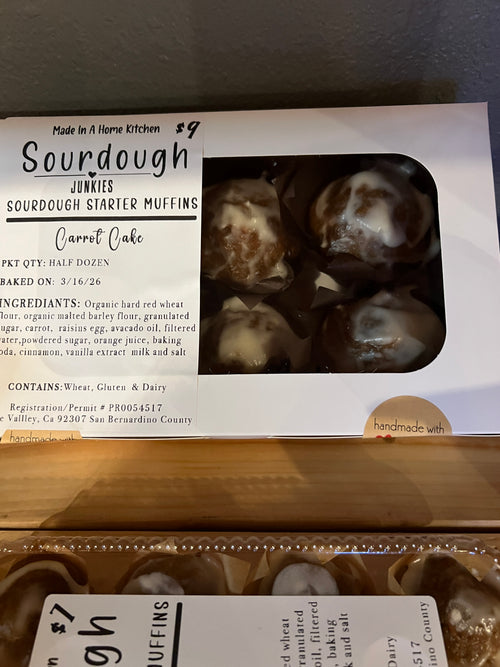 Carrot Cake Sourdough Starter Muffins
